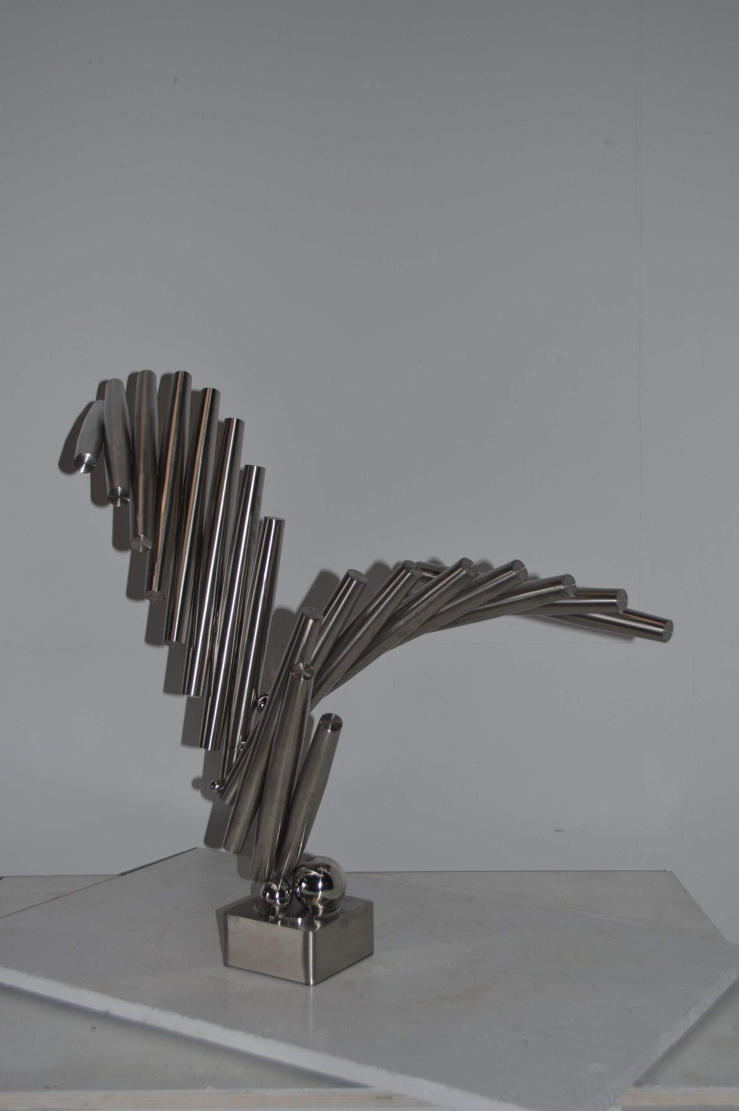 Stainless Steel modern art Table Top decoration - Size: 34"L x 7"W x 23"H.