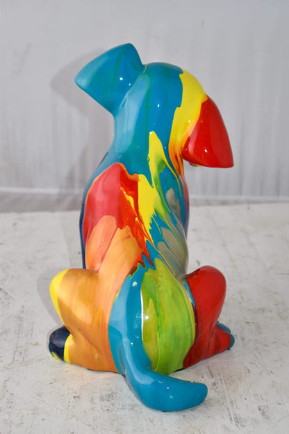 Colorful Jack Russel Terrier Dog Resin Statue Size: 13" x 12" x 8"H