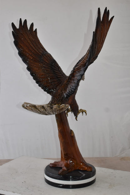 NIFAO Majestic American Bald Eagle Bronze Statue – Museum-Quality Handcrafted Sculpture with Powerful Detail and Symbolic Presence for Home, Office, or Nature-Inspired Décor – 29" L x 17" W x 28" H
