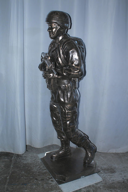 Life Size Aluminum Soldier Statue Military Sculpture 28"x28"x73"H