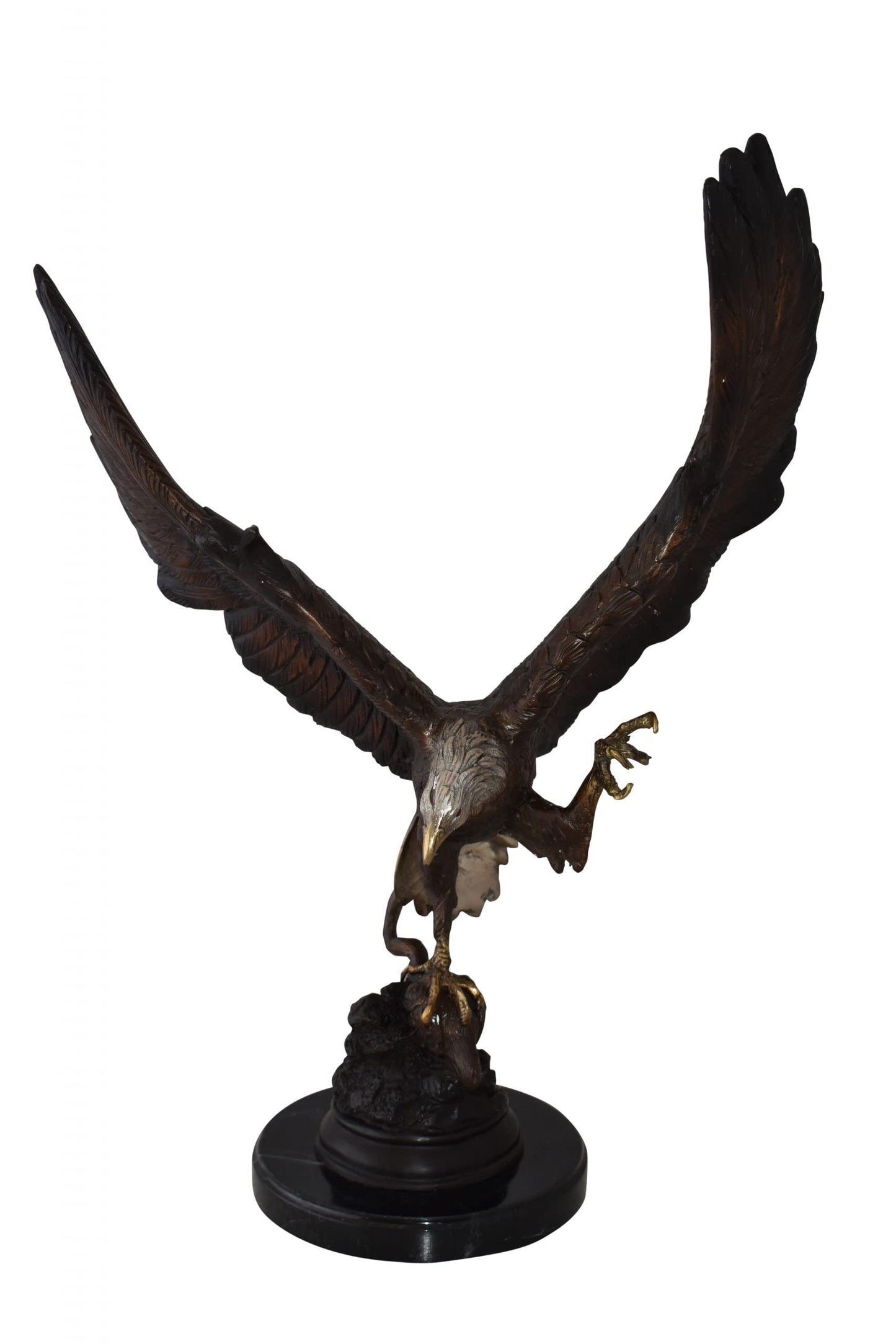 Eagle In Action Trying to Catch His Prey Bronze Statue Size: 17" x 10" x 23"H