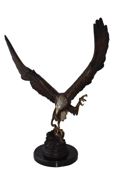 Eagle In Action Trying to Catch His Prey Bronze Statue Size: 17" x 10" x 23"H