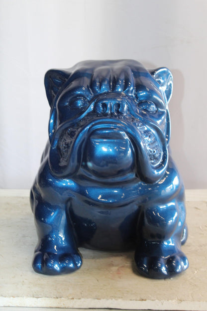 A Charming Blue Resin Bulldog, Perfect for Dog Lovers 19" x 15" x 16"H