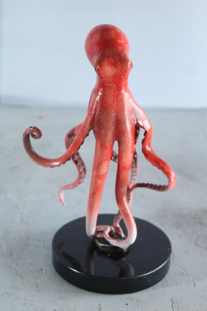 NIFAO Bronze Octopus Statue on Marble Base Coastal Tabletop Decor 6" x 5" x 11"H