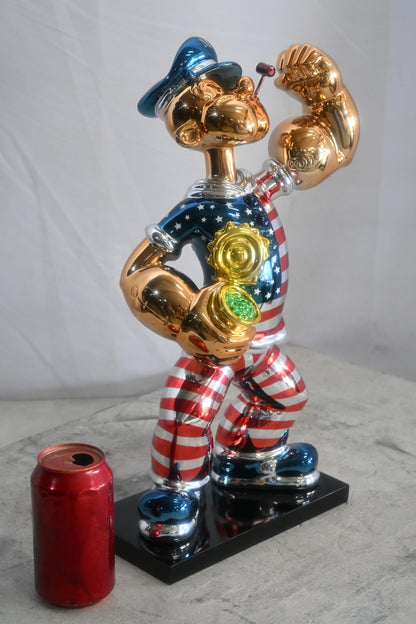 Popeye MAGA Statue Resin Patriotic Figurine 11"x6"x17"H