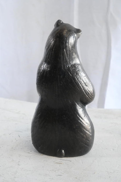 Daydreaming Bear Statue Sitting with Paws Clasped Figure 5"x3"x12"H