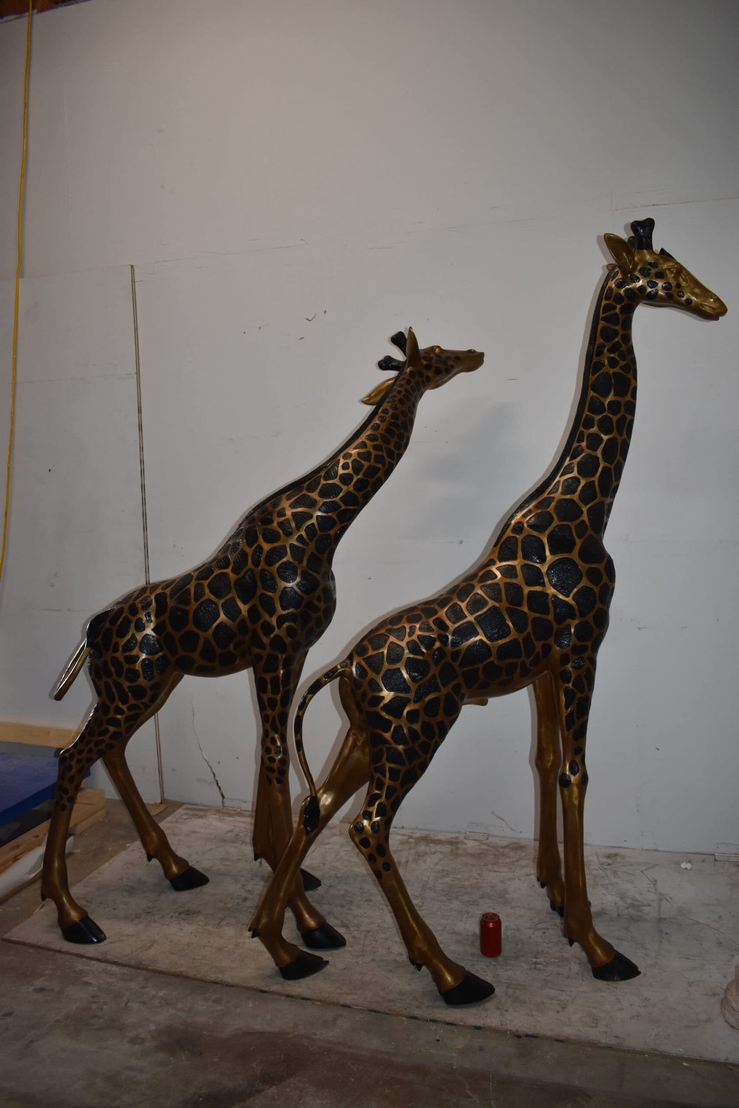 Pair of Young Playful Giraffes Bronze Statue Size: 54" x 18" x 89"H