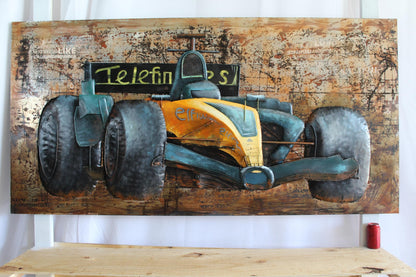 NIFAO Formula One Racing Car Sheet Metal 3D Wall Art Painting 79" x 2" x 40"H