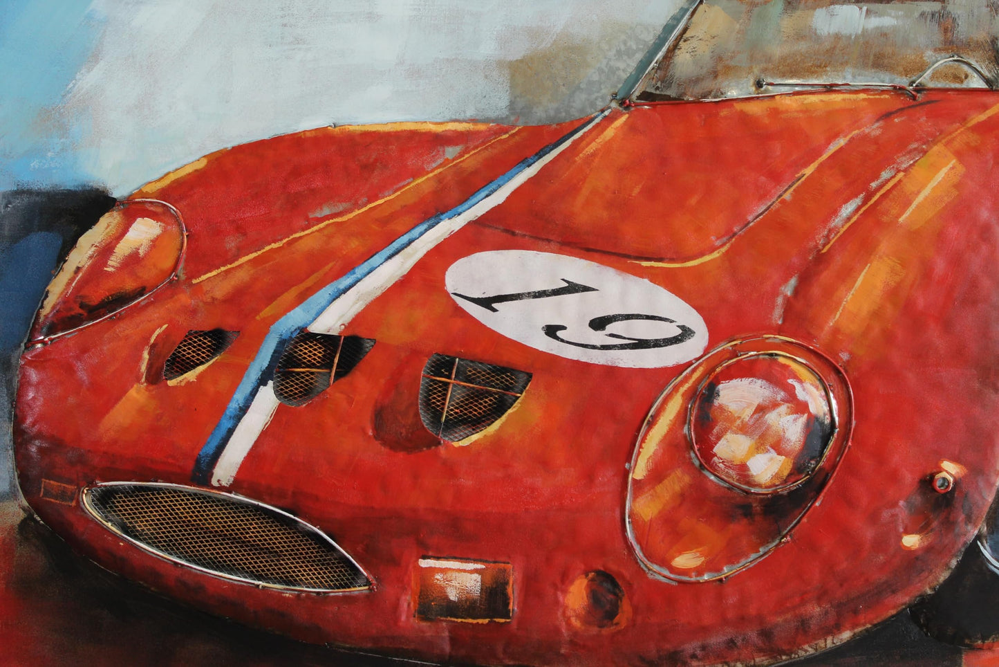 NIFAO Ferrari Inspired 250 GTO Red Racing Car 3D Metal Wall Art 79" x 2" x 40"H