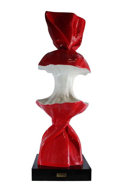 NIFAO Giant Candy Apple Sculpture Red and White Pop Art Resin Statue 20"x20"x61"H