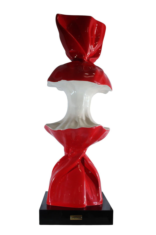 NIFAO Giant Candy Apple Sculpture Red and White Pop Art Resin Statue 20"x20"x61"H