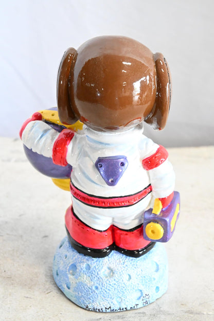 Snoopy Astronaut Ceramic Figurine Statue Andres Mendez 6"x5"x9"H