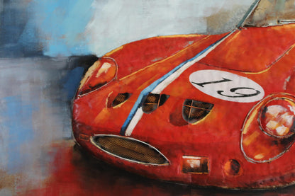 NIFAO Ferrari Inspired 250 GTO Red Racing Car 3D Metal Wall Art 79" x 2" x 40"H