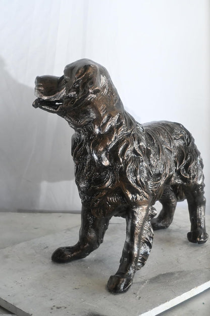 Standing Golden Retriever Handcrafted Aluminum Dog Decor 23"x12"x21"H