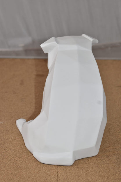 White Textiled Puppy Resin Statue Size: 9" x 6" x 7"H