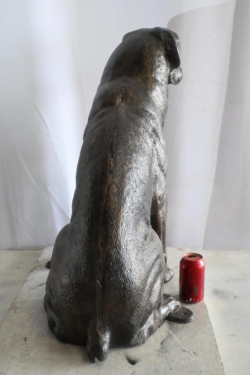 Life Size Sitting Rottweiler Handcrafted Aluminum Dog Statue 30"x14"x30"H