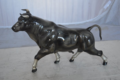 Trotting Bull Bronze Statue -  Size: 13"L x 3"W x 10"H