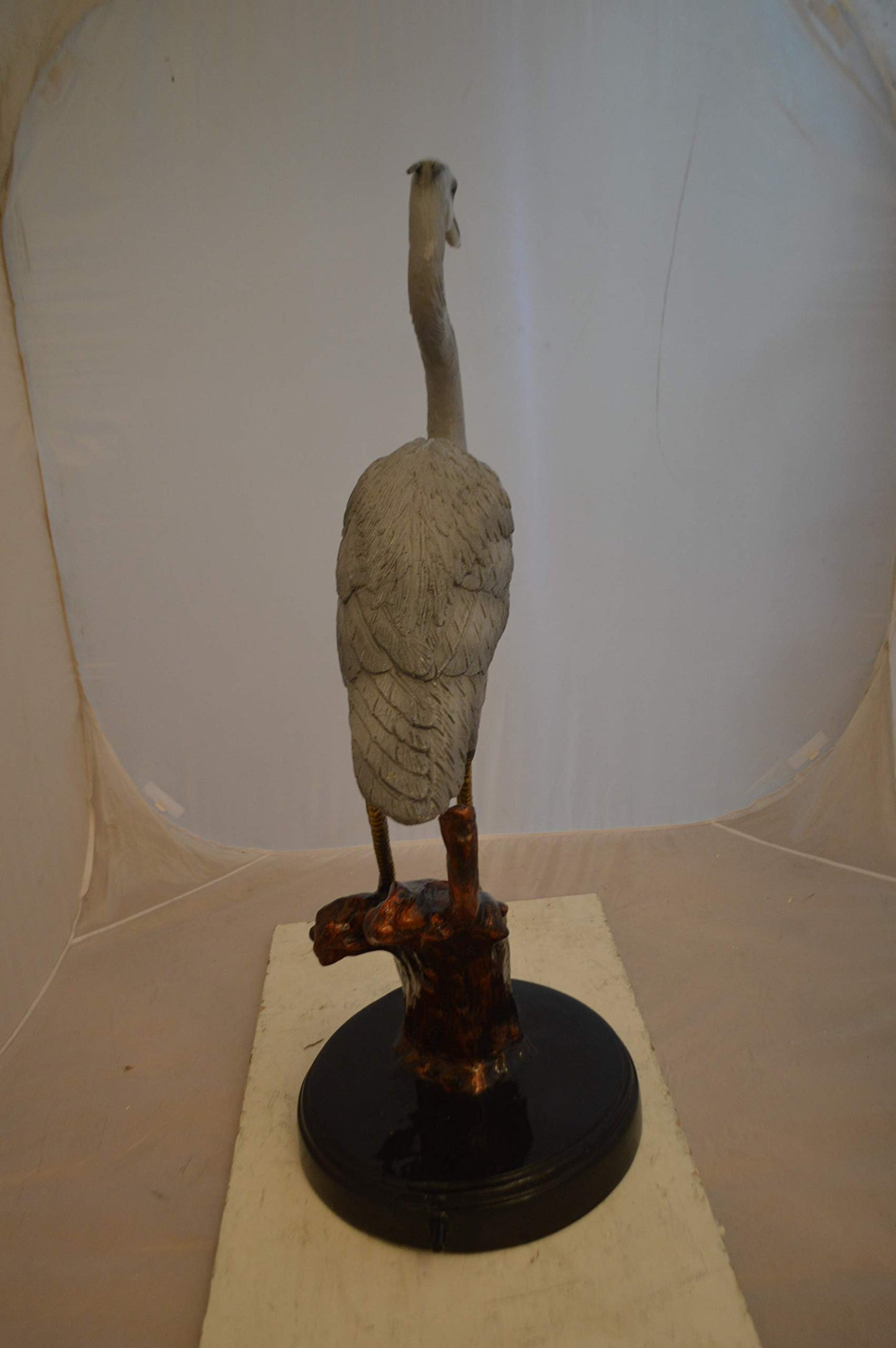 Crane Bronze Statue Fountain -  Size: 29"L x 13"W x 42"H.