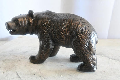 Walking Grizzly Bear Handcrafted Aluminum Wildlife Decor 15"x6"x10"H