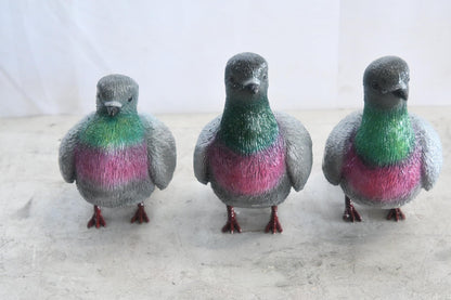 Three Pigeons Bronze Lifesize Sculpture Set 14"x12"x8"H