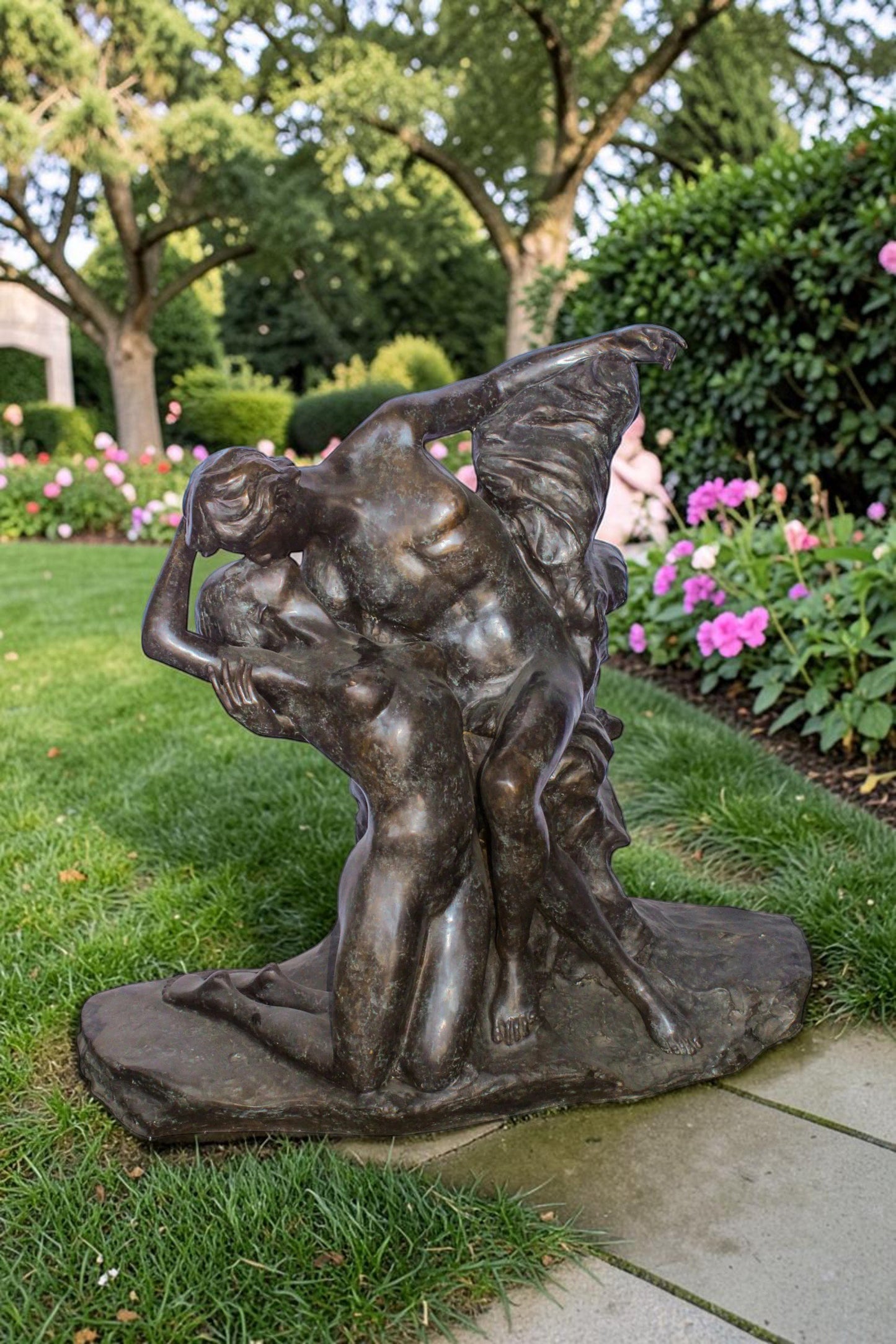 The Kiss or Eternal Springtime Bronze Statue, Rodin Replica 49" x 20" x 44"H