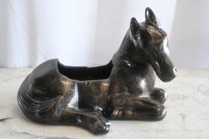 Resting Foal Horse Aluminum Planter Sculpture Home Decor 17"x12"x12"H