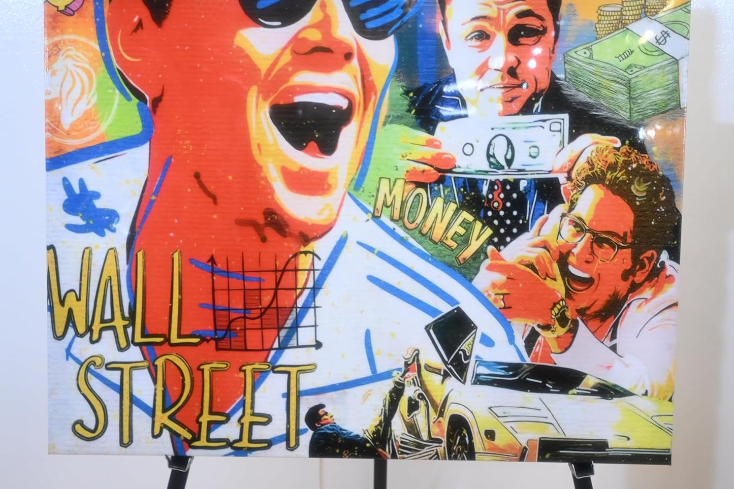 Wall Street Wolf Pop Art Money Resin Canvas 40"x60"