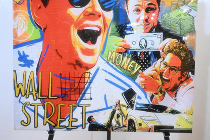 Wall Street Wolf Pop Art Money Resin Canvas 40"x60"