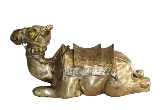Metal Camel Lying Statue, Desert Majesty for Your Décor 24" x 9" x 13"H