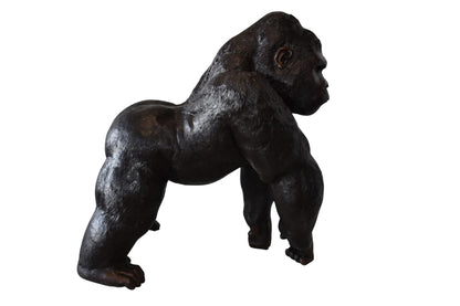 Giant King Kong Gorilla Looking Around Bronze Statue Size: 58" x 38" x 60"H