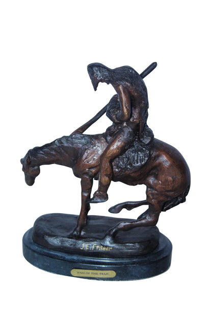 End of The Trail by Remington Bronze Statue Replica, Western Decor 6" x 3" x 9"H