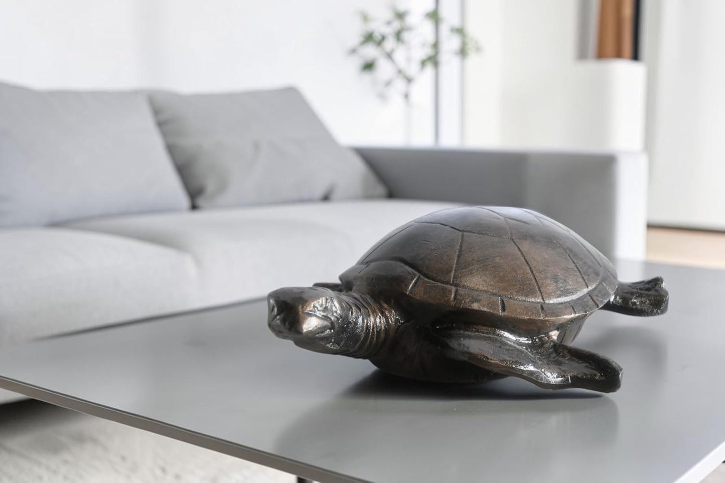 Hand Sculpted Sea Turtle Tabletop Aluminum Coastal Decor 15"x8"x10"H