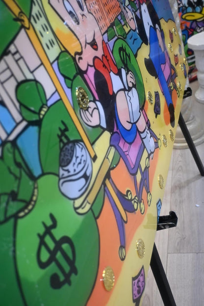 Richie Rich and Monopoly Man Dubai Pop Art Canvas 50"x40"