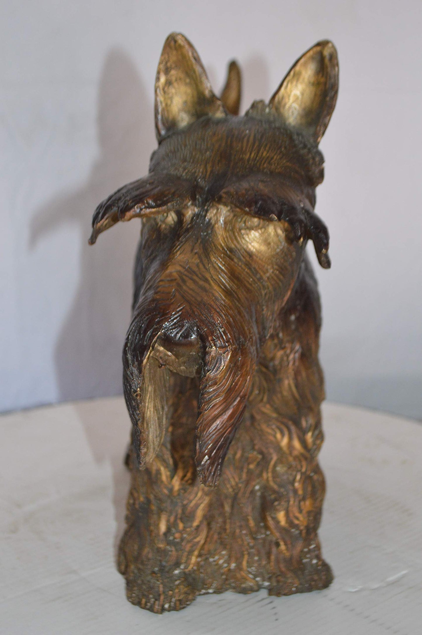 Terrier Dog Bronze Statue -  Size: 19"L x 8"W x 15"H.