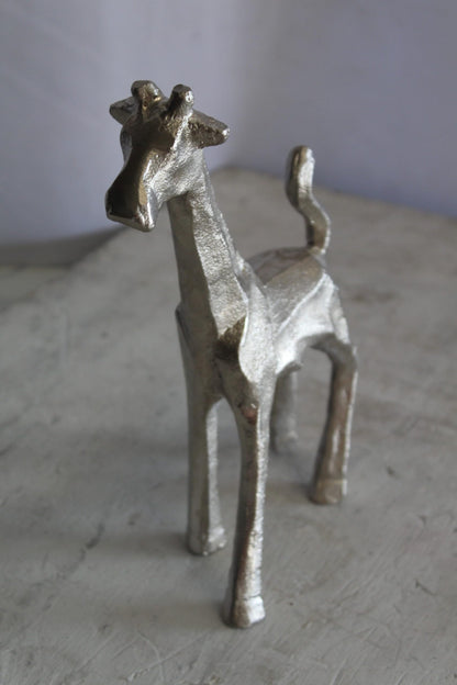 Aluminum Giraffe Statue, Elegant Miniature Accent for Any Space 7" x 3" x 10"H