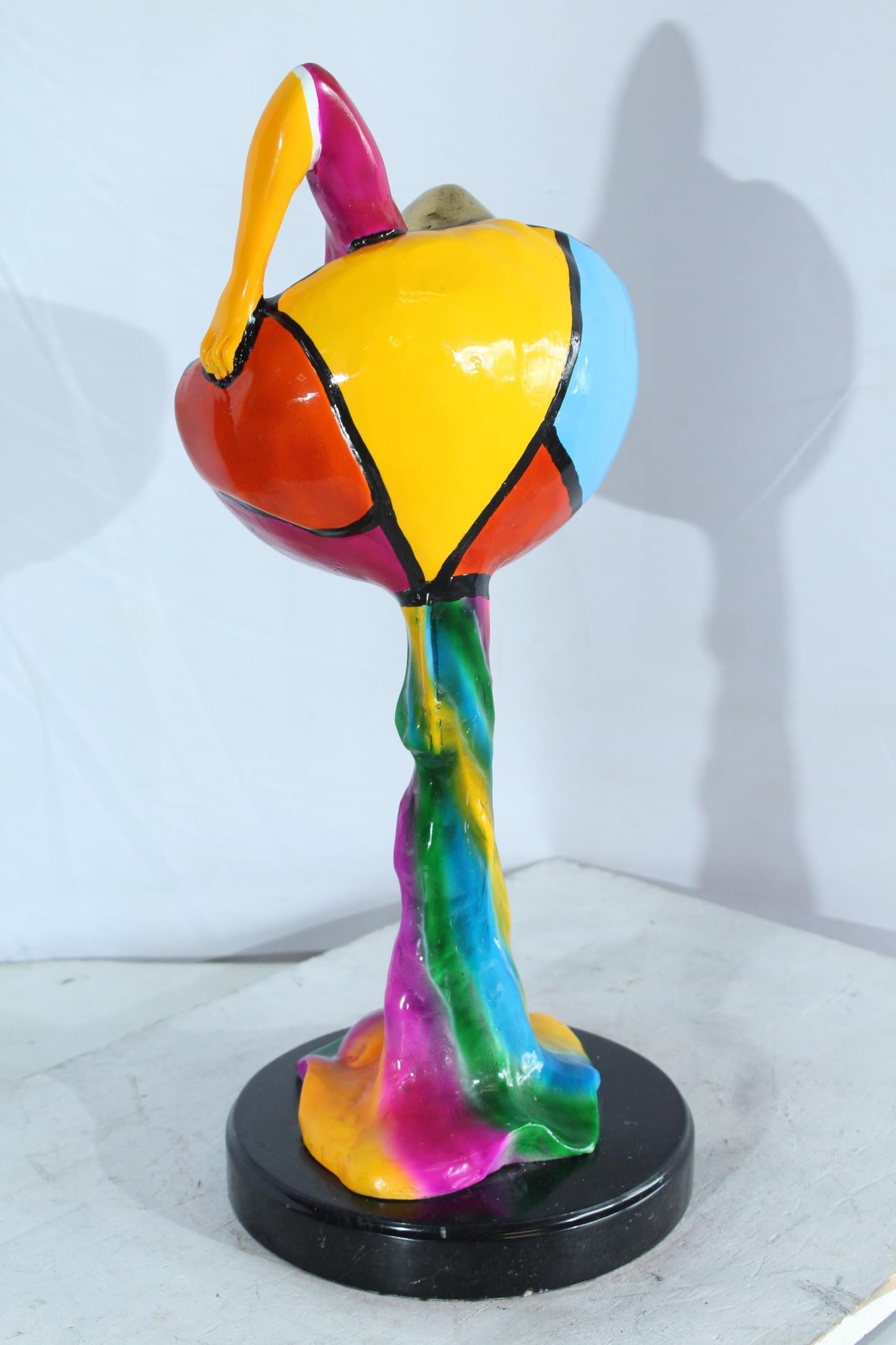 NIFAO Picasso Style Bronze Abstract Statue Colorful Modern Decor 12" x 10" x 23"H