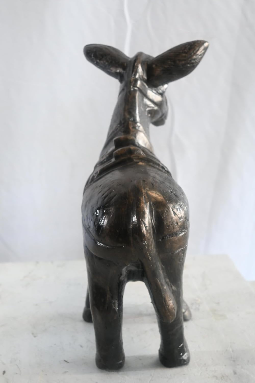Pack Donkey Statue with Saddle and Halter Aluminum Decor 20"x9"x19"H