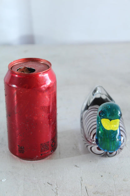 NIFAO Glass Duck Figurine Hand Blown Art Glass Tabletop Decor 6" x 3" x 3"H