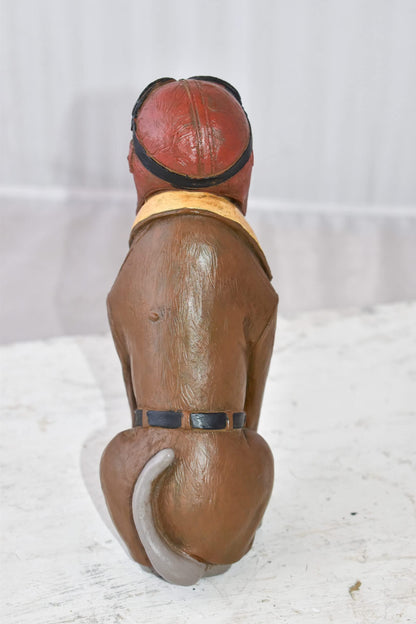 A Happy Dog Dressed Like a Pilot Resin Statue Size: 3" x 4" x 8"H