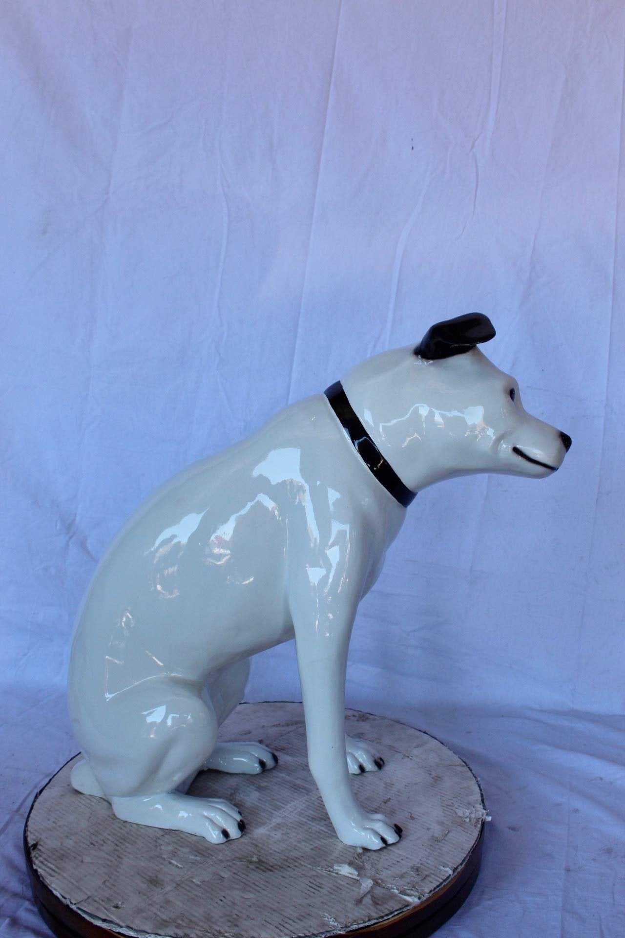 Jack Russel Terrier dog bronze statue -  Size: 25"L x 11"W x 26"H.