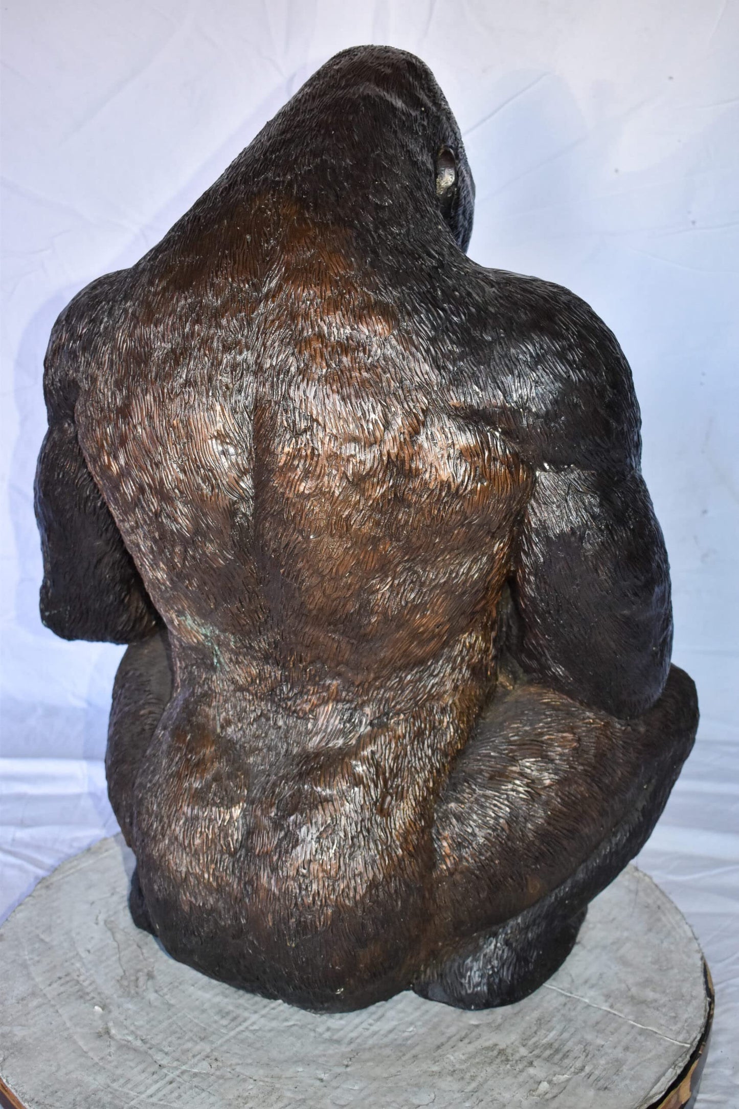 Gorilla Sitting Detailed and Impressive Bronze Statue Size: 22" x 16" x 30"H