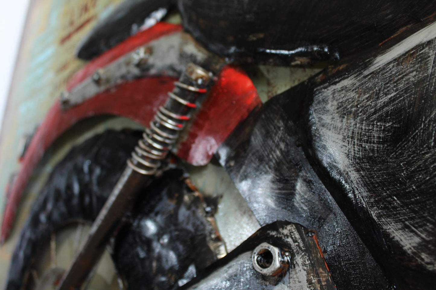 NIFAO Triumph Inspired Classic Motorcycle Painting on Metal 3D 79" x 2" x 40"H