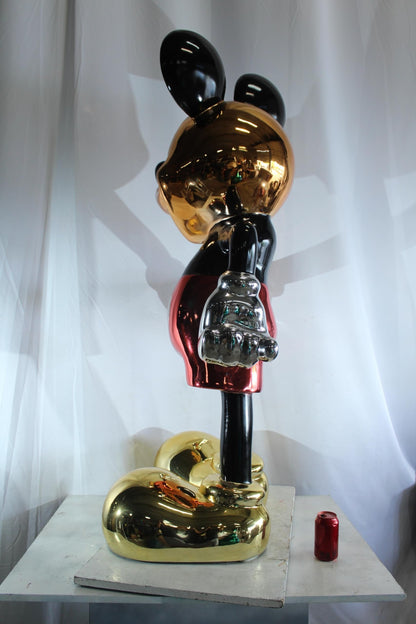 NIFAO Giant Cartoon Mouse Sculpture Metallic Pop Art Resin Statue 37"x20"x59"H
