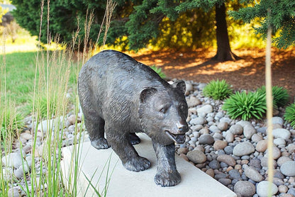 A Bear Walking Bronze Hand-Crafted Durable Design Statue - Welcome Sign Guest Greeter Decor for Patio Garden, Lawn, Home, Backyard - Home Decor - Art Decoration - 39" Length x 12" Width x 24" Height