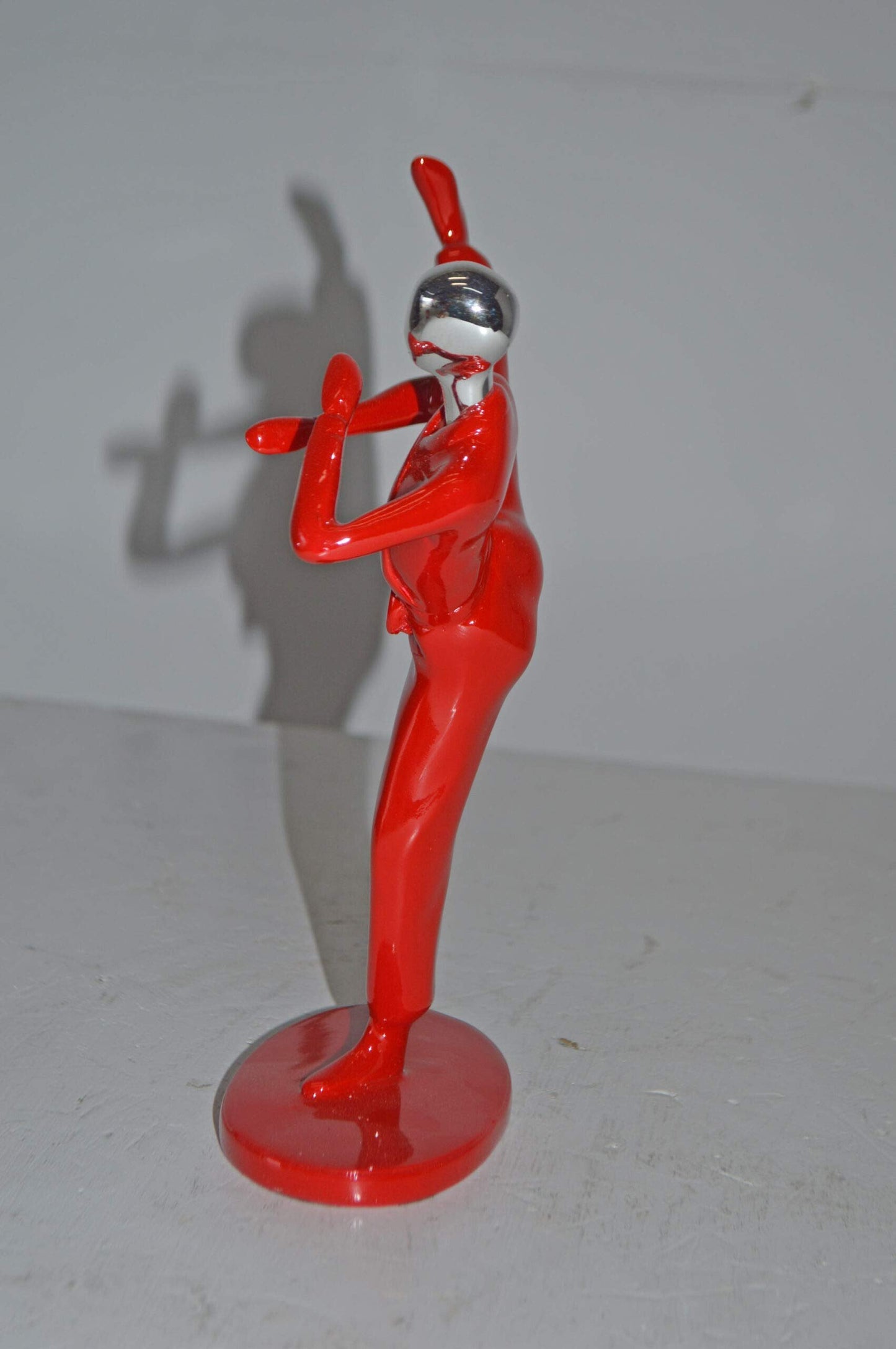 Karate, Krav Maga Front Kick, Red Chrome, Resin Statue - Size: 3" x 7" x 11"H