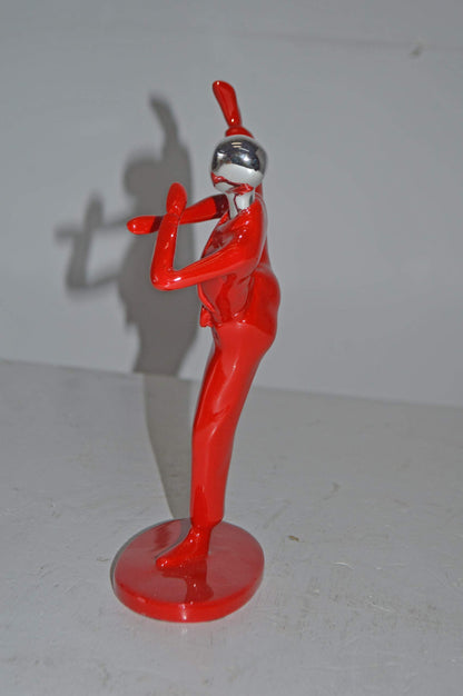 Karate, Krav Maga Front Kick, Red Chrome, Resin Statue - Size: 3" x 7" x 11"H