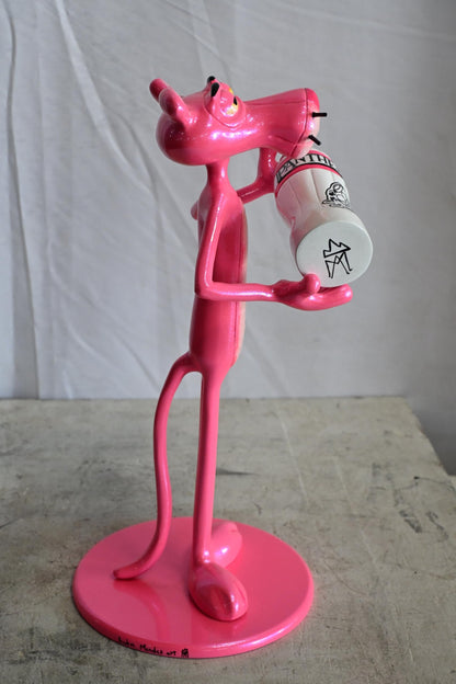 Pink Panther Inspired Resin Statue Figurine Andres Mendez 8"x9"x17"H