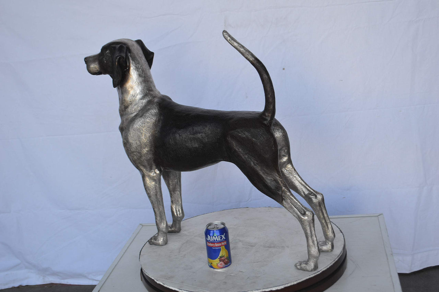 Foxhound Dog Bronze Statue -  Size: 31"L x 7"W x 24"H.