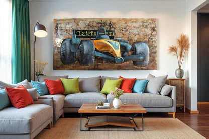 NIFAO Formula One Racing Car Sheet Metal 3D Wall Art Painting 79" x 2" x 40"H