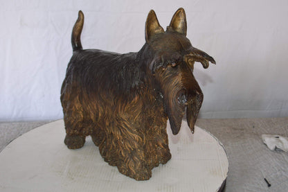 Terrier Dog Bronze Statue -  Size: 19"L x 8"W x 15"H.